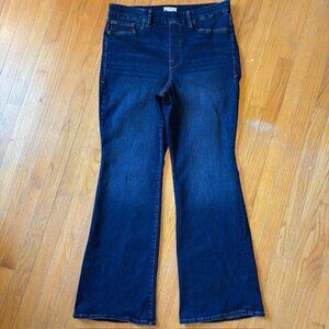 Good American Power Stretch Pull-On Flare Jeans Indigo 491 Size 2XL